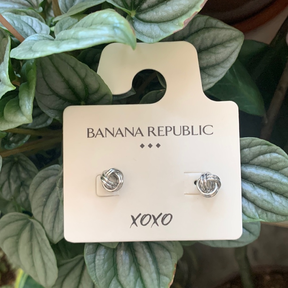 Banana Republic silver knot earrings.